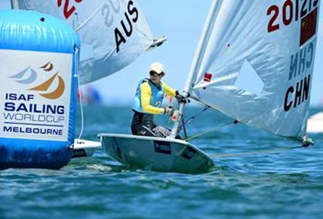 Laser fleet - 2015 ISAF Sailing World Cup Melbourne © Jeff Crow